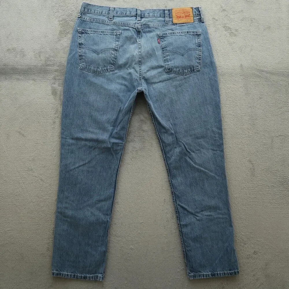Levi's 514 Jeans Mens Size 38x30 Blue Straight Fit 100% Cotton Denim Stone Wash
